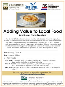 Adding value to local food webinar promotion image