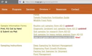 NCDA Soil Testing website