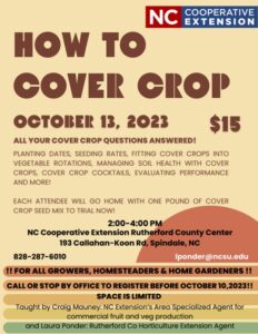 details about cover crop workshop 10/13/23